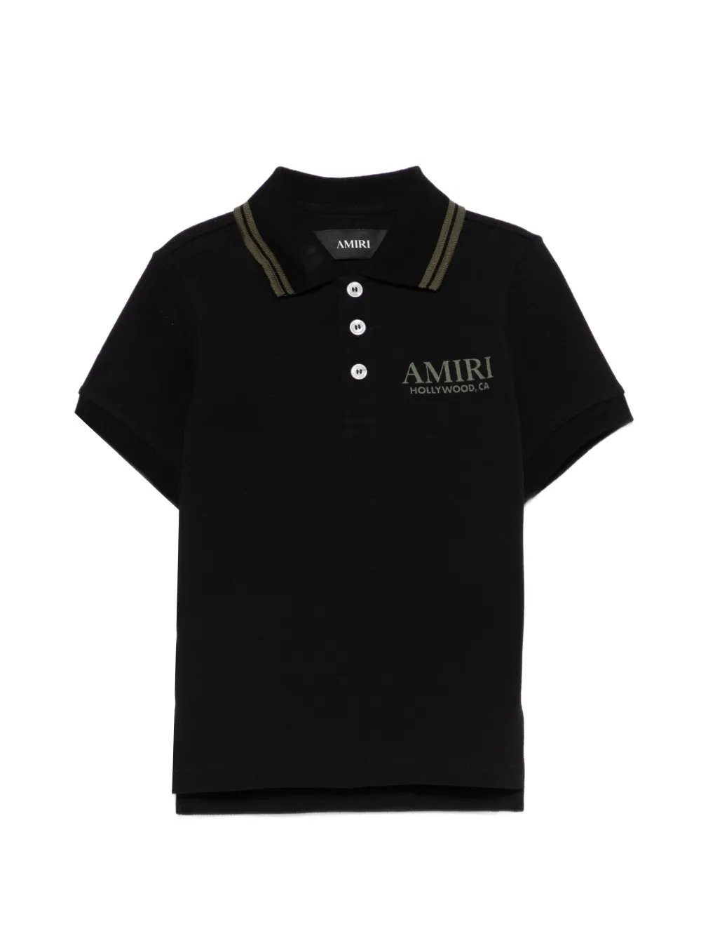 AMIRI KIDS striped-trim polo shirt - Nero