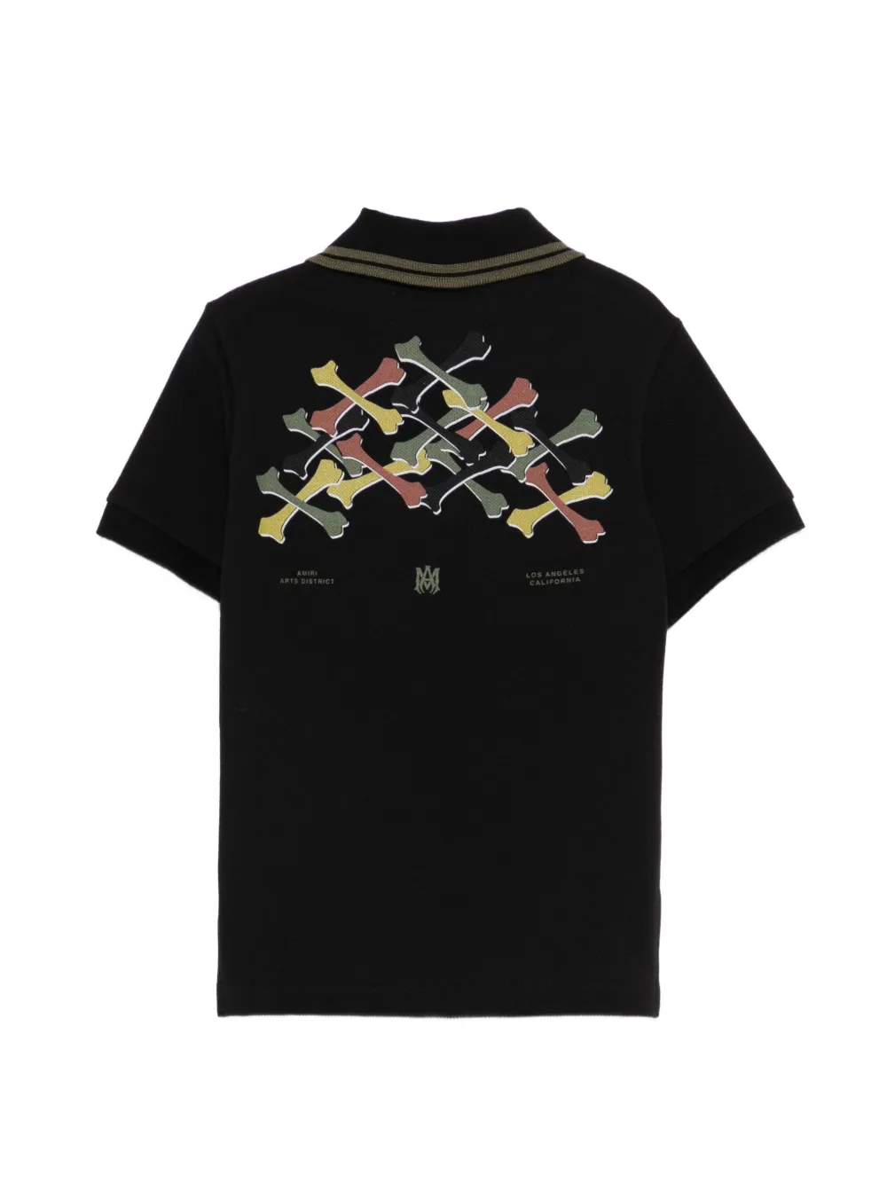  Amiri Kids Striped-trim Polo Shirt - Black 