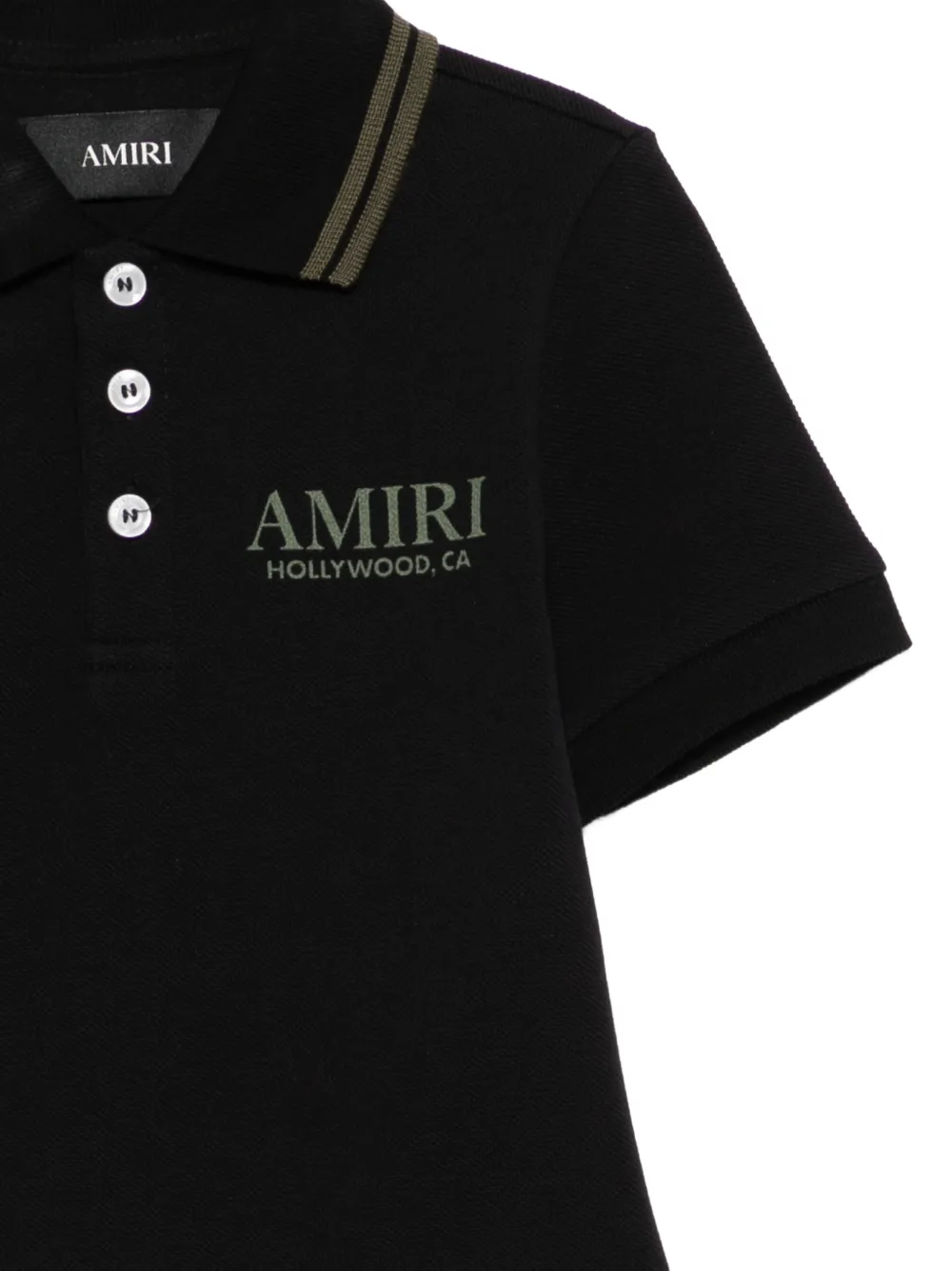  Amiri Kids Striped-trim Polo Shirt - Black 