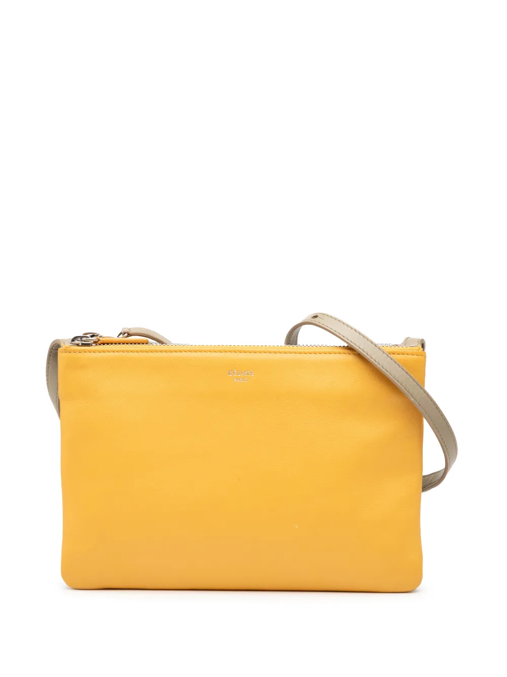 Celine Pre-Owned 2016 Large Tricolor Lambskin Trio crossbody bag - Giallo