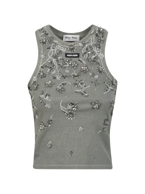 Miu Miu sequin-embellished ribbed top