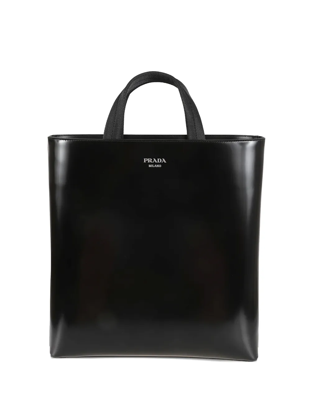 Prada handle leather tote bag - Nero