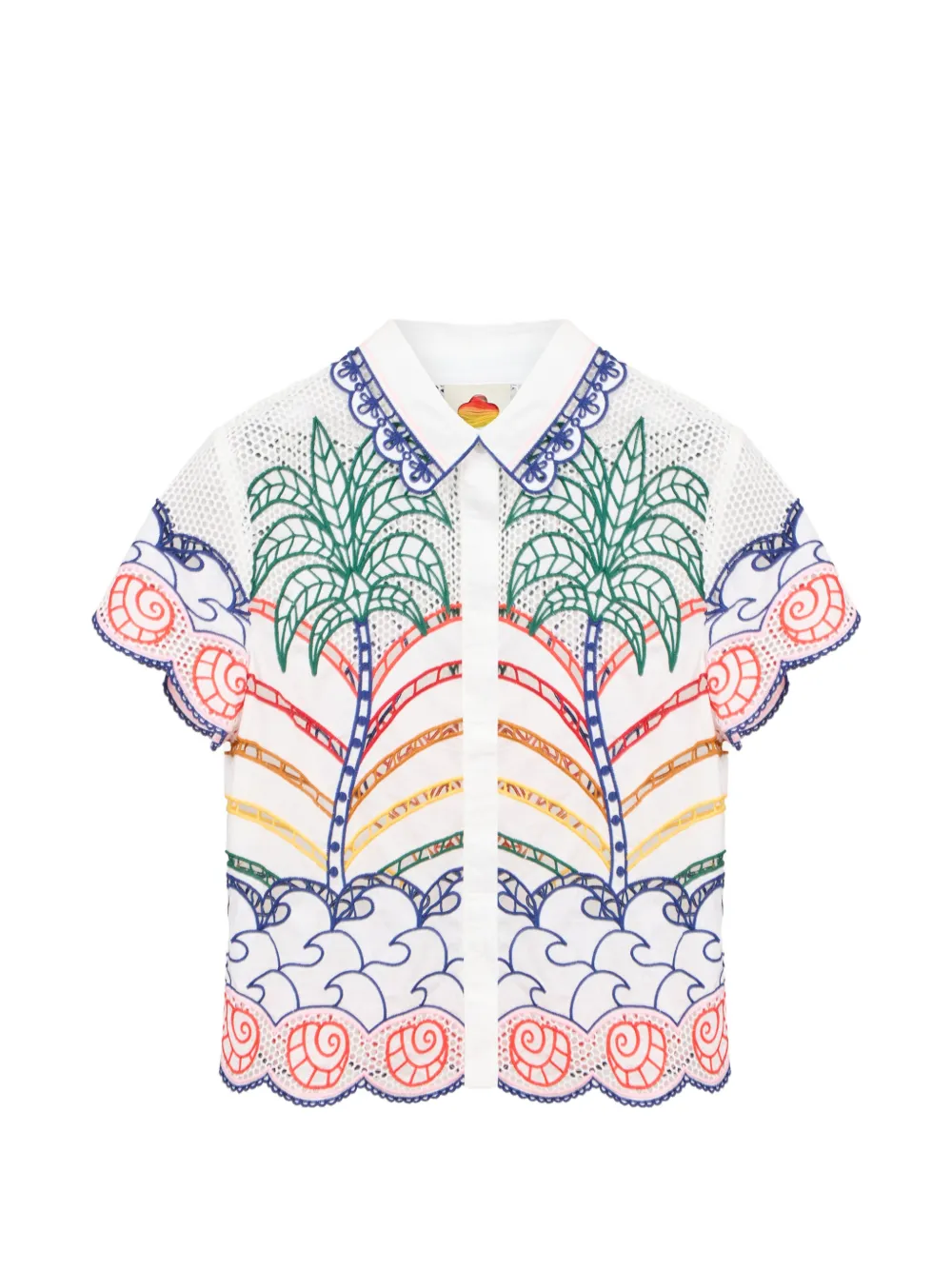 FARM Rio Richlieu tropical-print shirt - Weiß