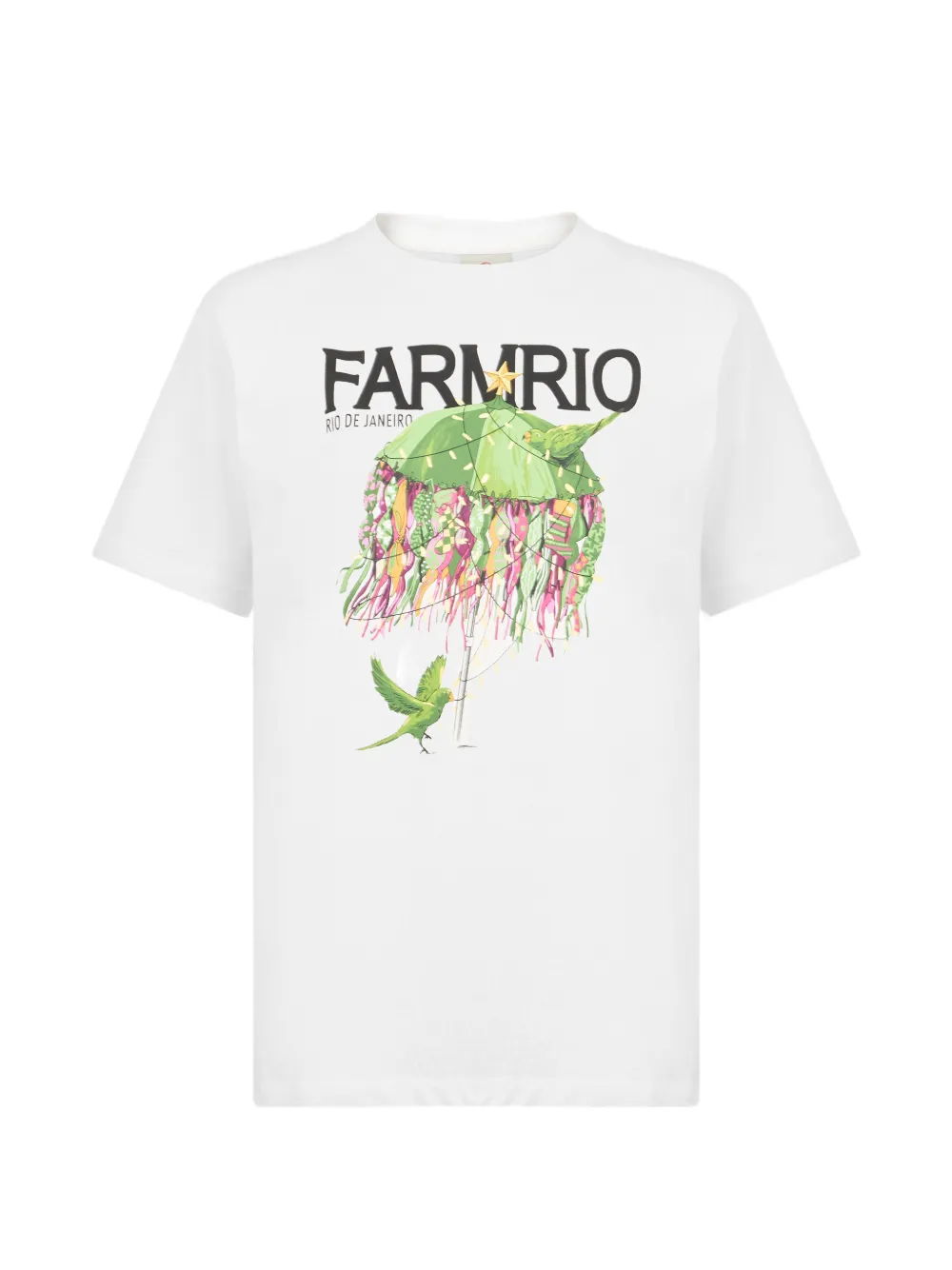 FARM Rio parrot-print T-shirt - Bianco