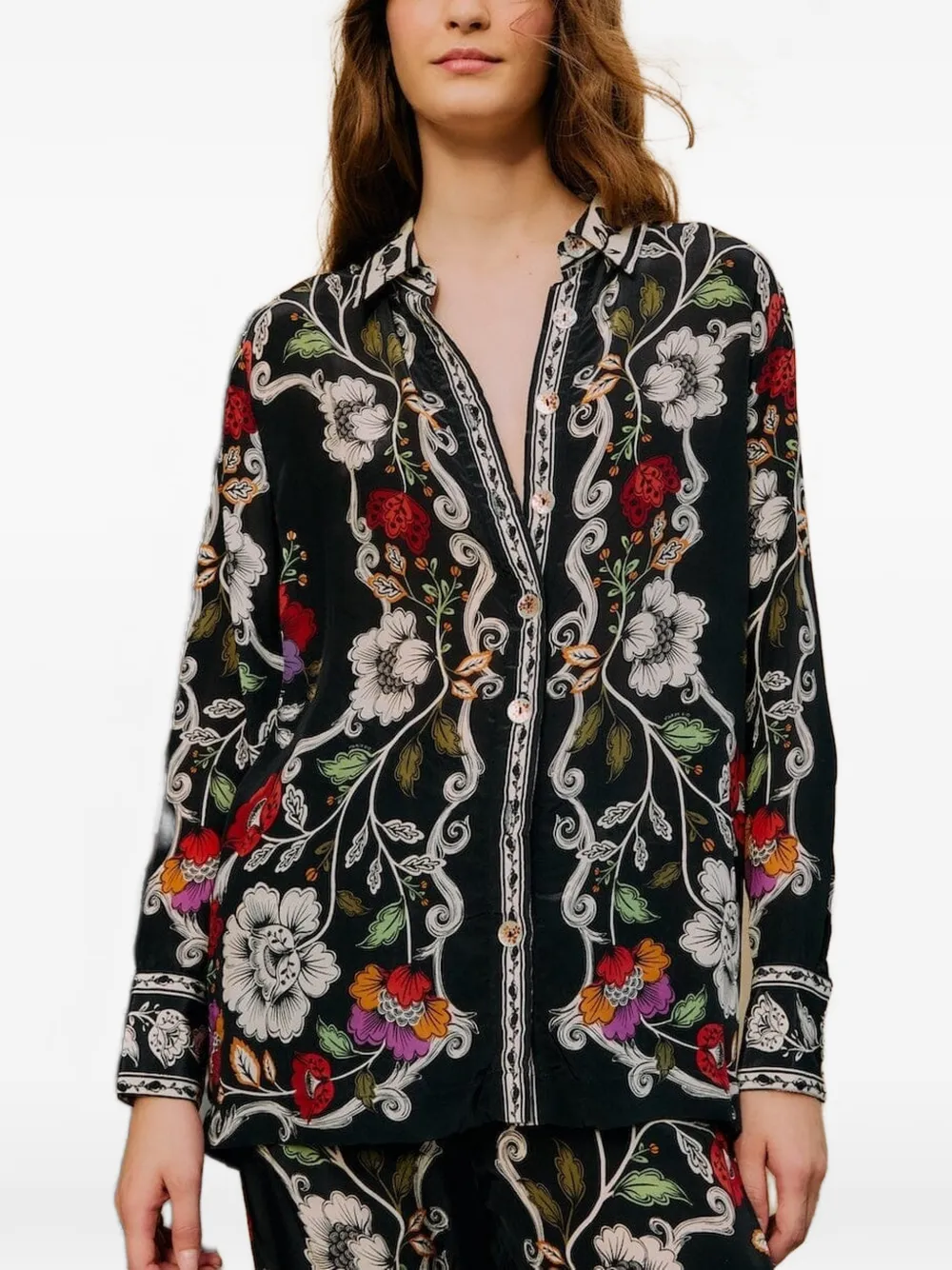 FARM Rio Blouse met bloemenprint Zwart
