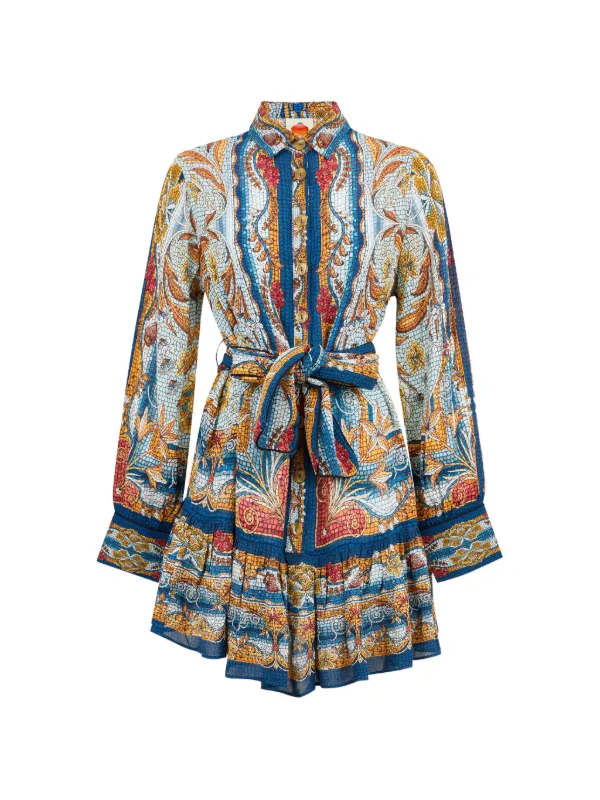 alemais beaded dress Off-White Midnight Macaw Fiesta Euroflax Premium Linen Mini Dress  FARM  Rio