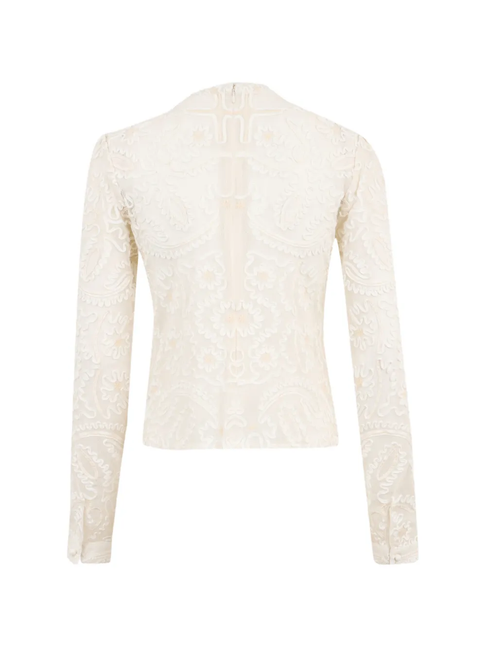 FARM Rio embroidered crew-neck blouse - Beige