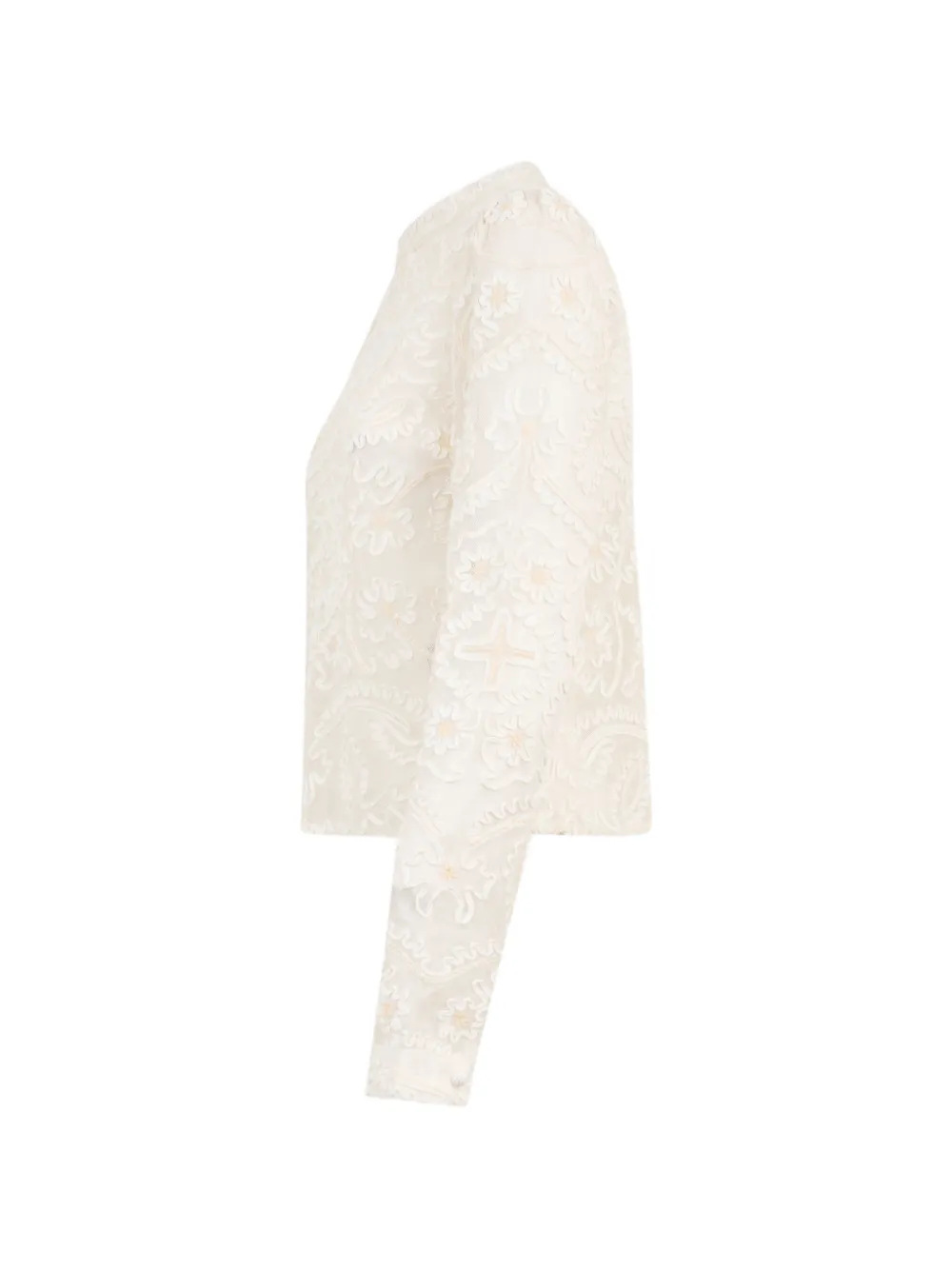 FARM Rio Blouse met borduurwerk en ronde hals Beige