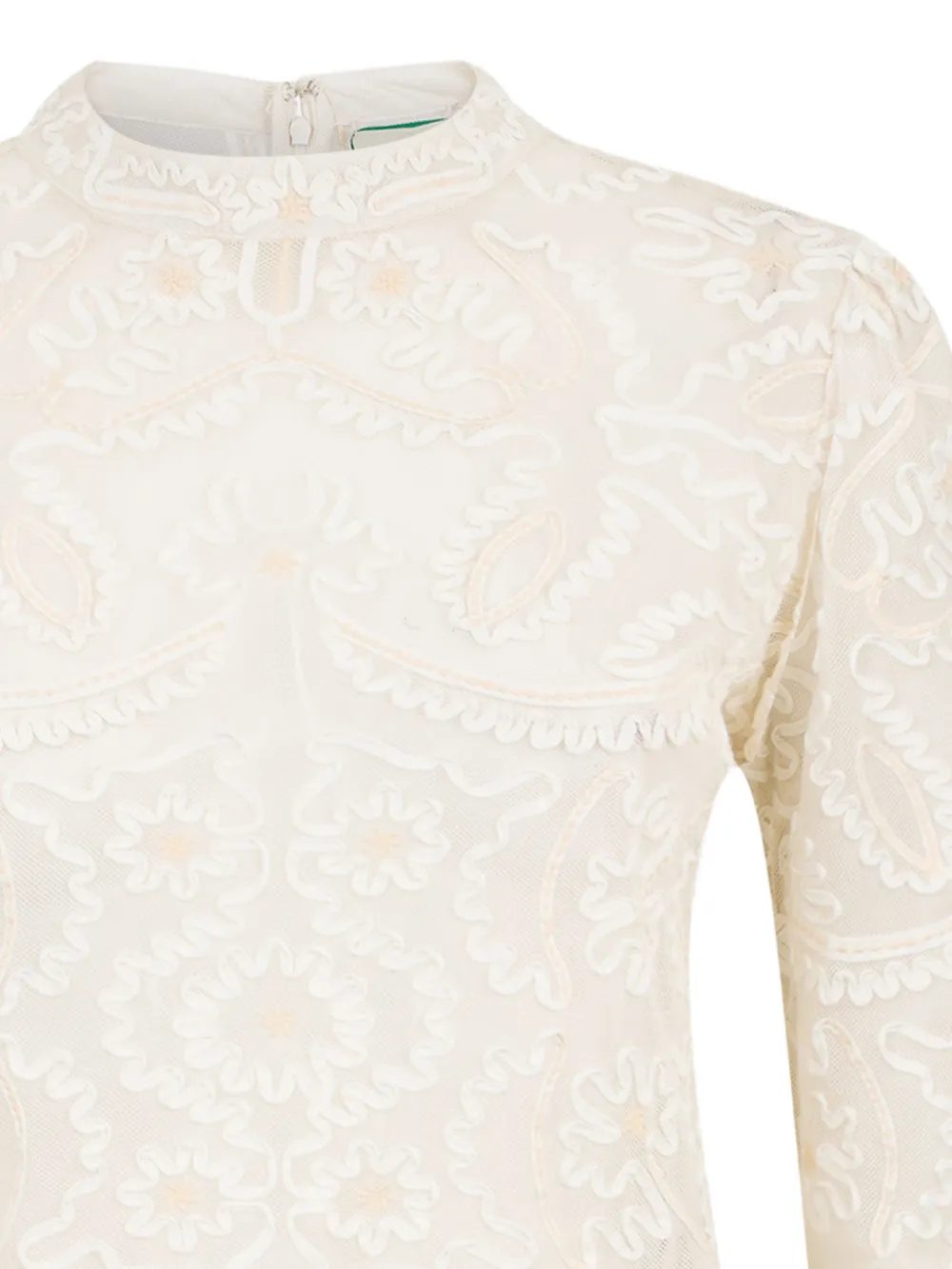 FARM Rio Blouse met borduurwerk en ronde hals Beige