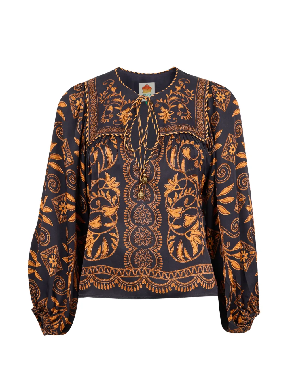 FARM Rio Cornely Ainika floral-print blouse - Nero