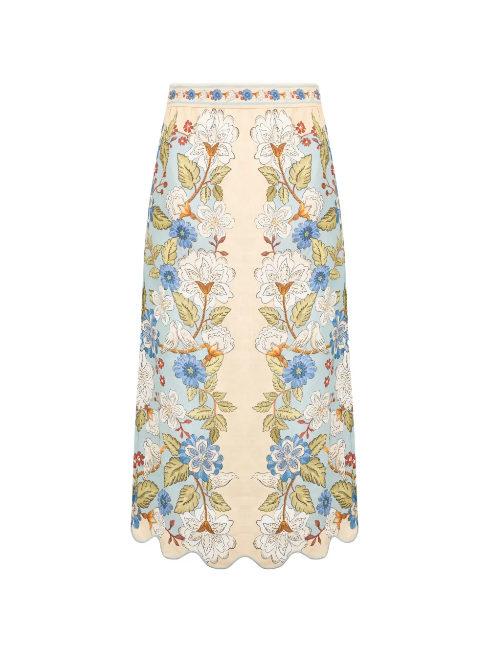 FARM Rio floral midi skirt - Blu