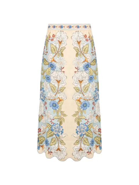 FARM Rio floral midi skirt