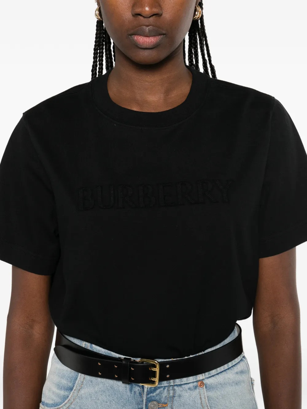 Burberry T-shirt met logo Zwart