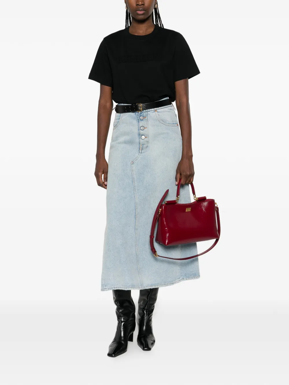 Burberry T-shirt met logo Zwart