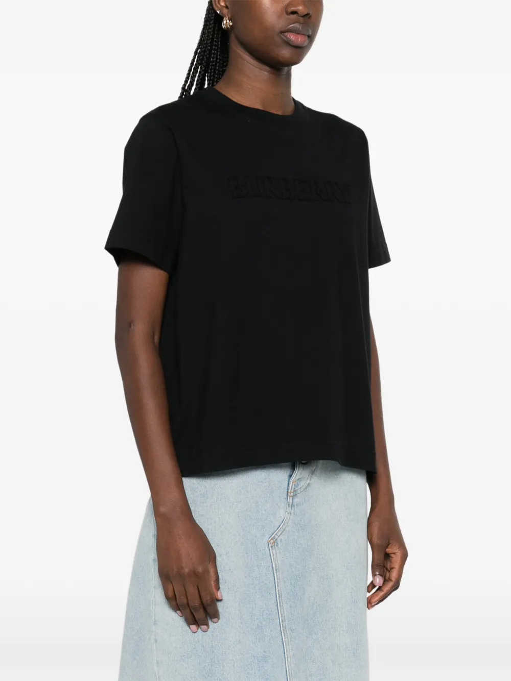 Burberry T-shirt met logo Zwart