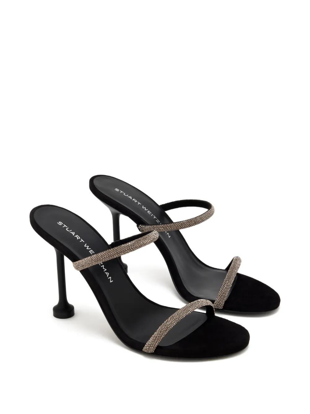 Stuart Weitzman Sandalen met verfraaide hak Zwart