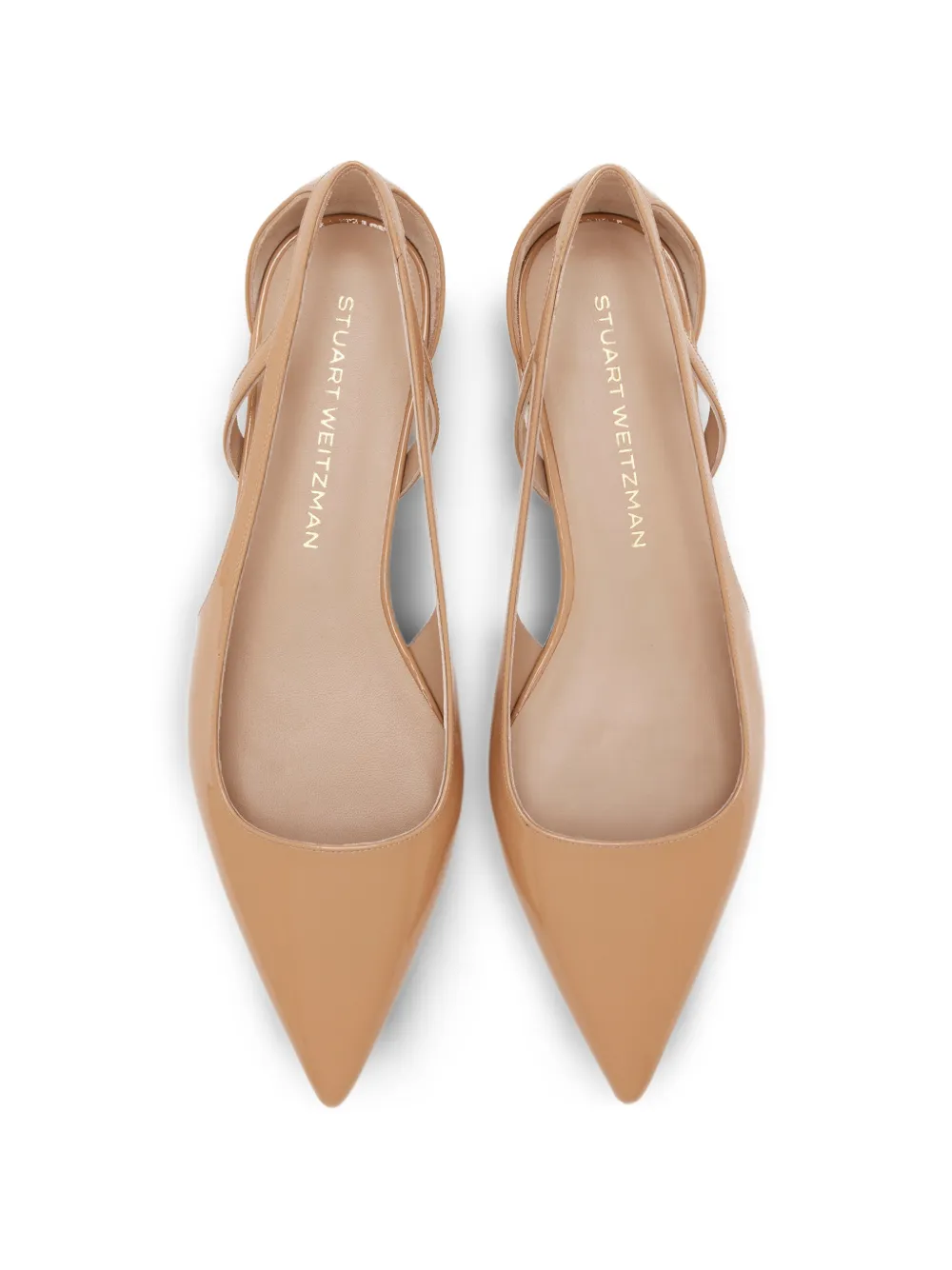 Stuart Weitzman Ballerina's met puntige neus Beige