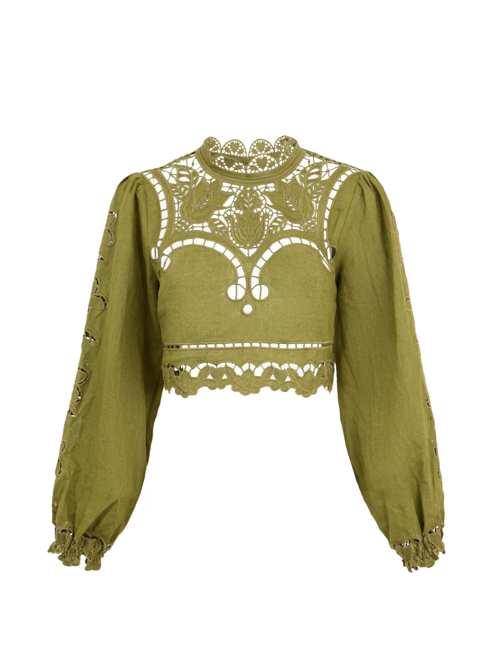 FARM Rio Majestic Garden open-work blouse - Grün