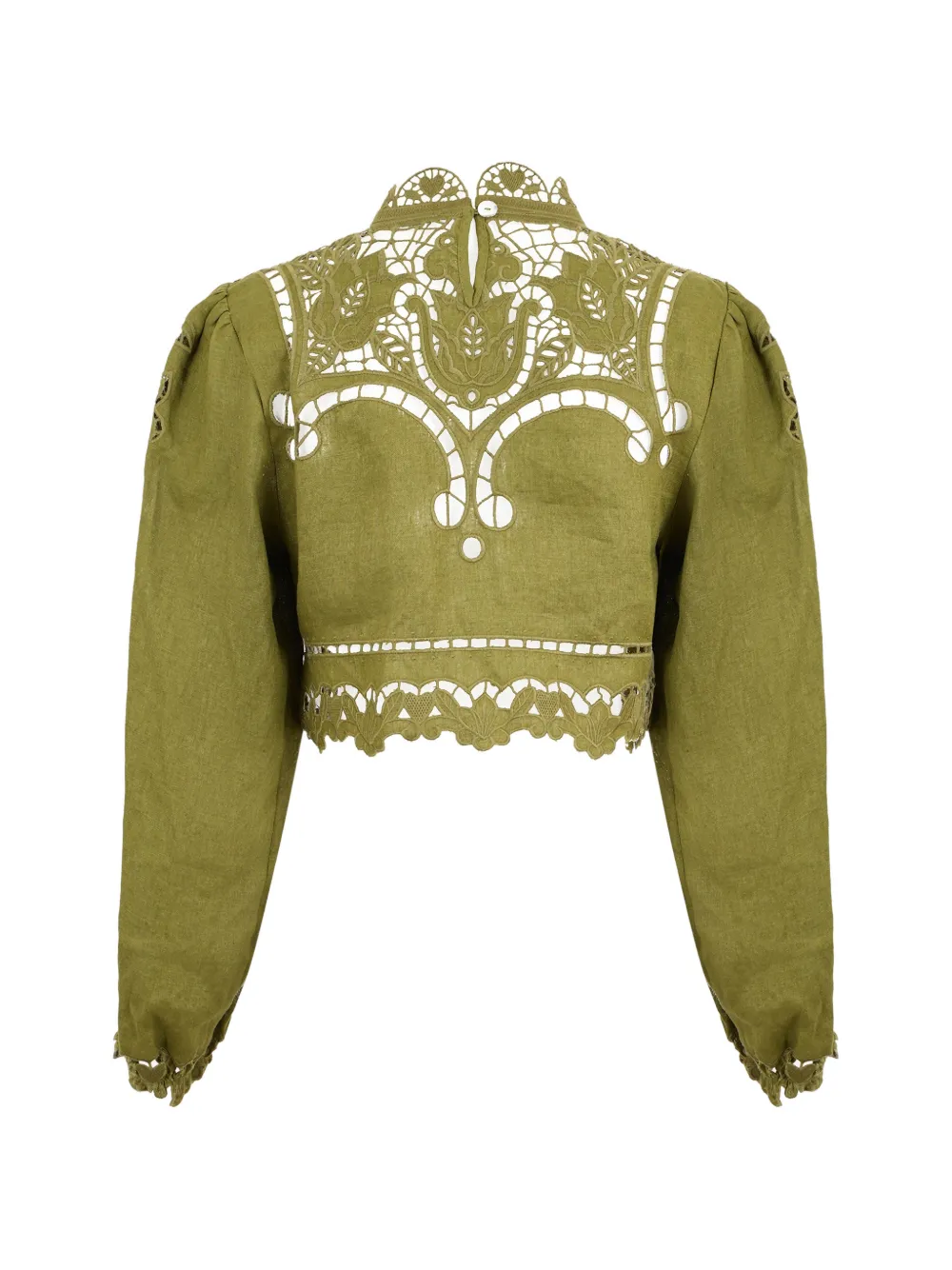 FARM Rio Majestic Garden open-work blouse - Groen