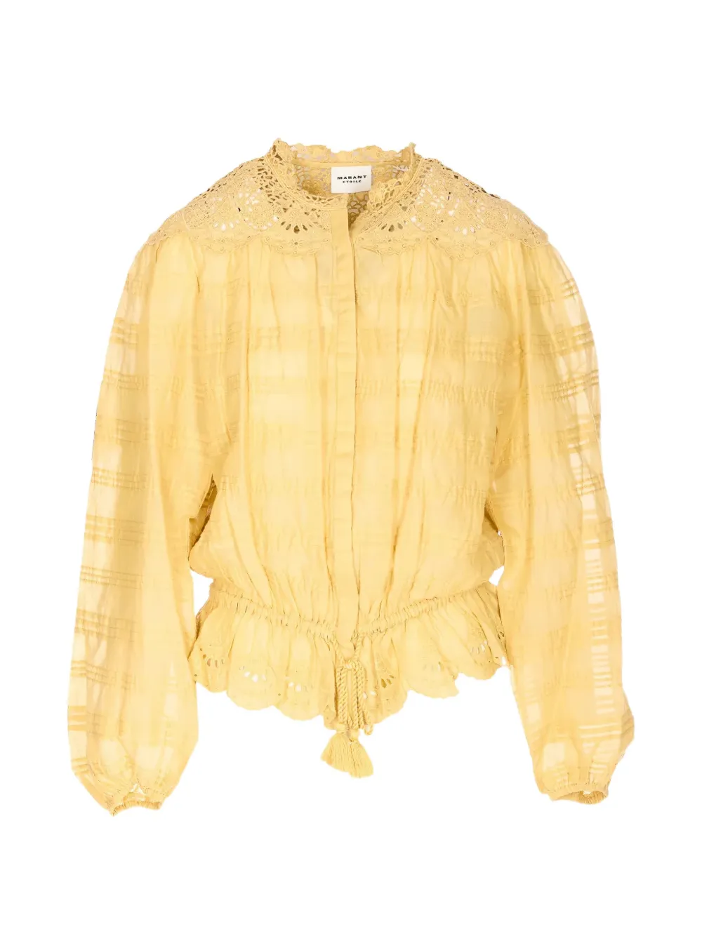 Isabel Marant Étoile Polly Embroidered-detail Blouse In Yellow