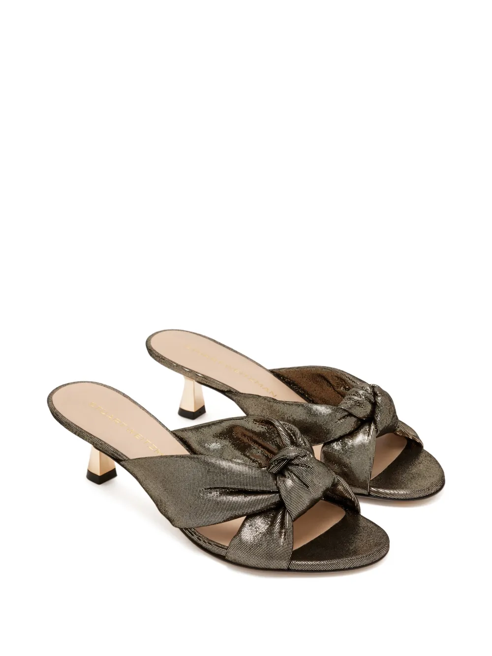 Stuart Weitzman Sandalen met geknoopte bovenkant en hak Goud