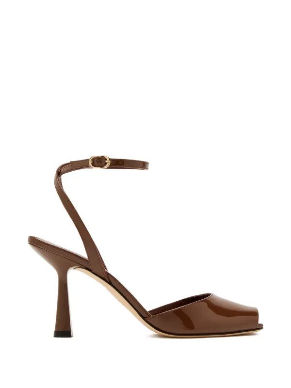 Stuart Weitzman Ankle-strap Peep-toe Pumps in Brown