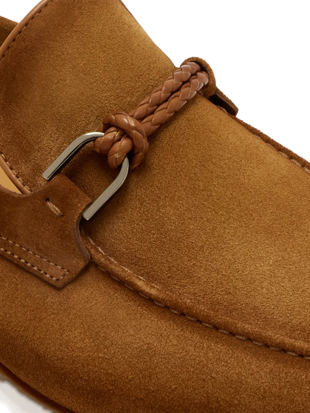 Magnanni Suède loafers met gevlochten band Bruin