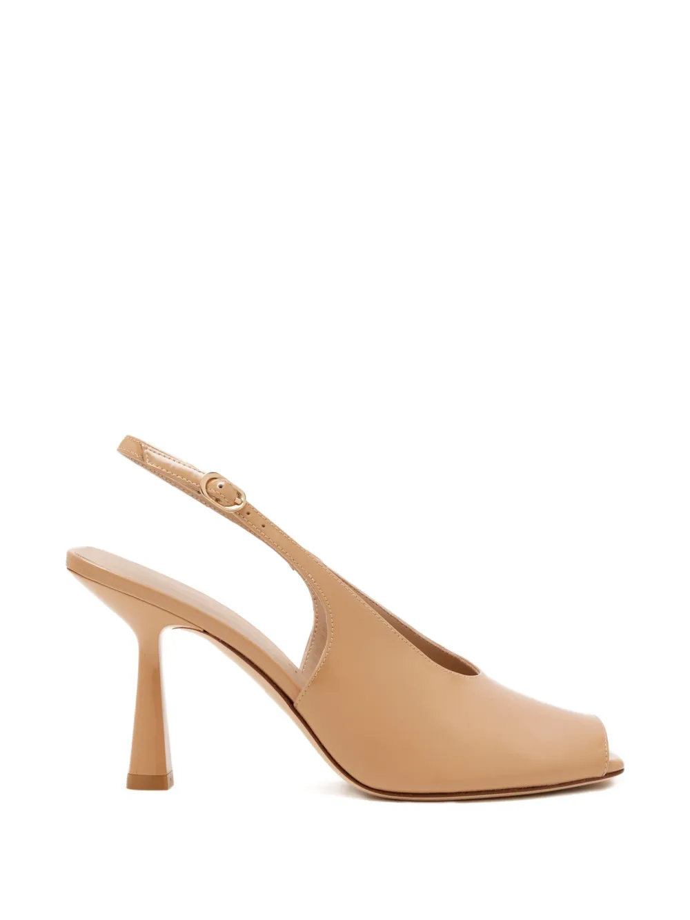 Stuart Weitzman slingback peep-toe heeled pumps Beige