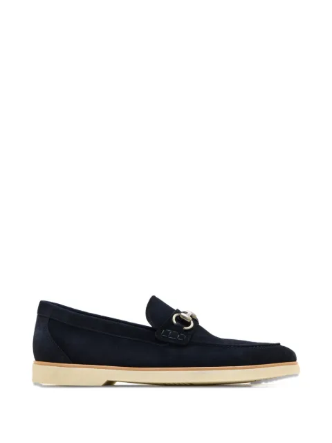 Magnanni topstitched suede loafers