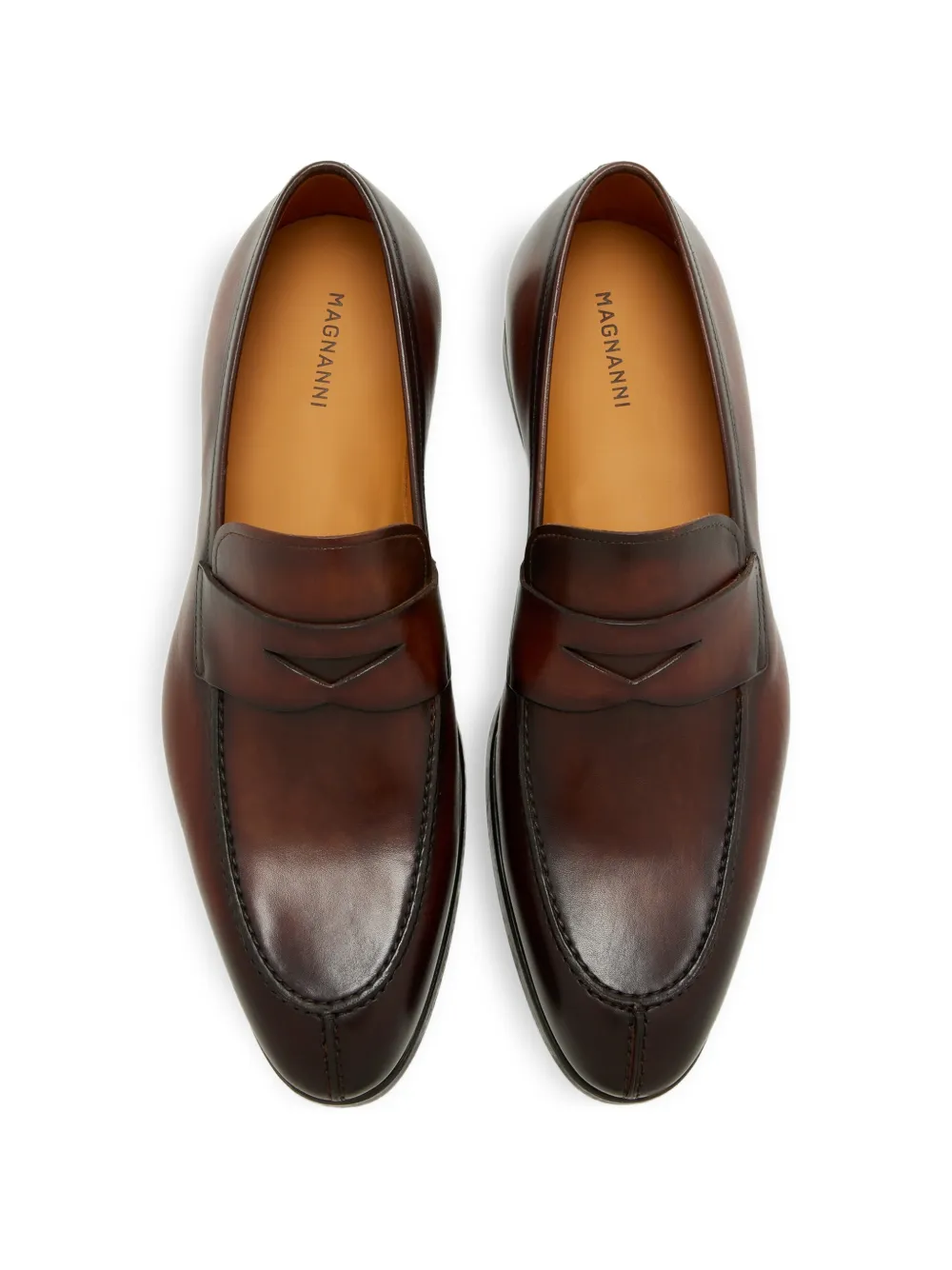 Magnanni Leren penny loafers Bruin