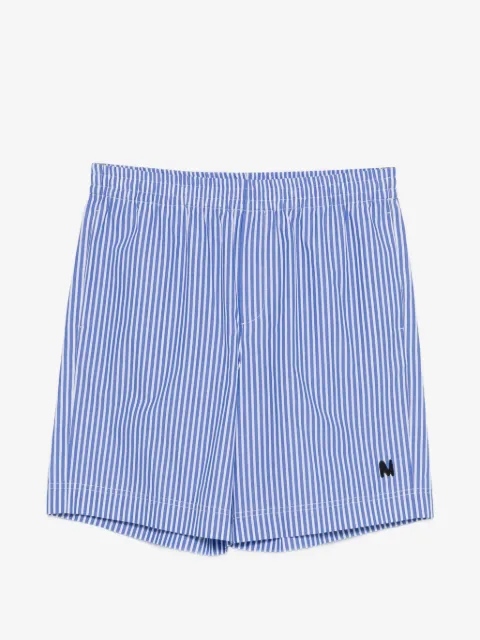 MSGM striped logo-patch shorts