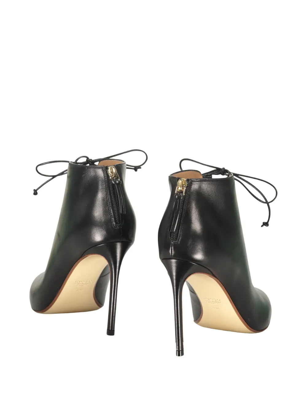 Francesco Russo lace-up heeled boots Zwart