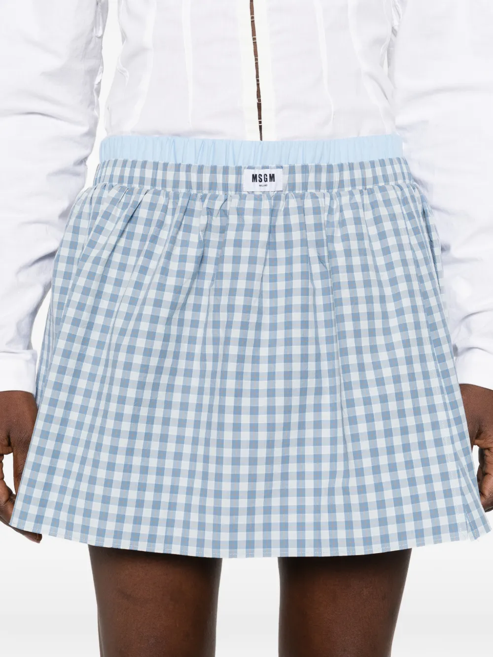 MSGM Geruite mini-rok Blauw