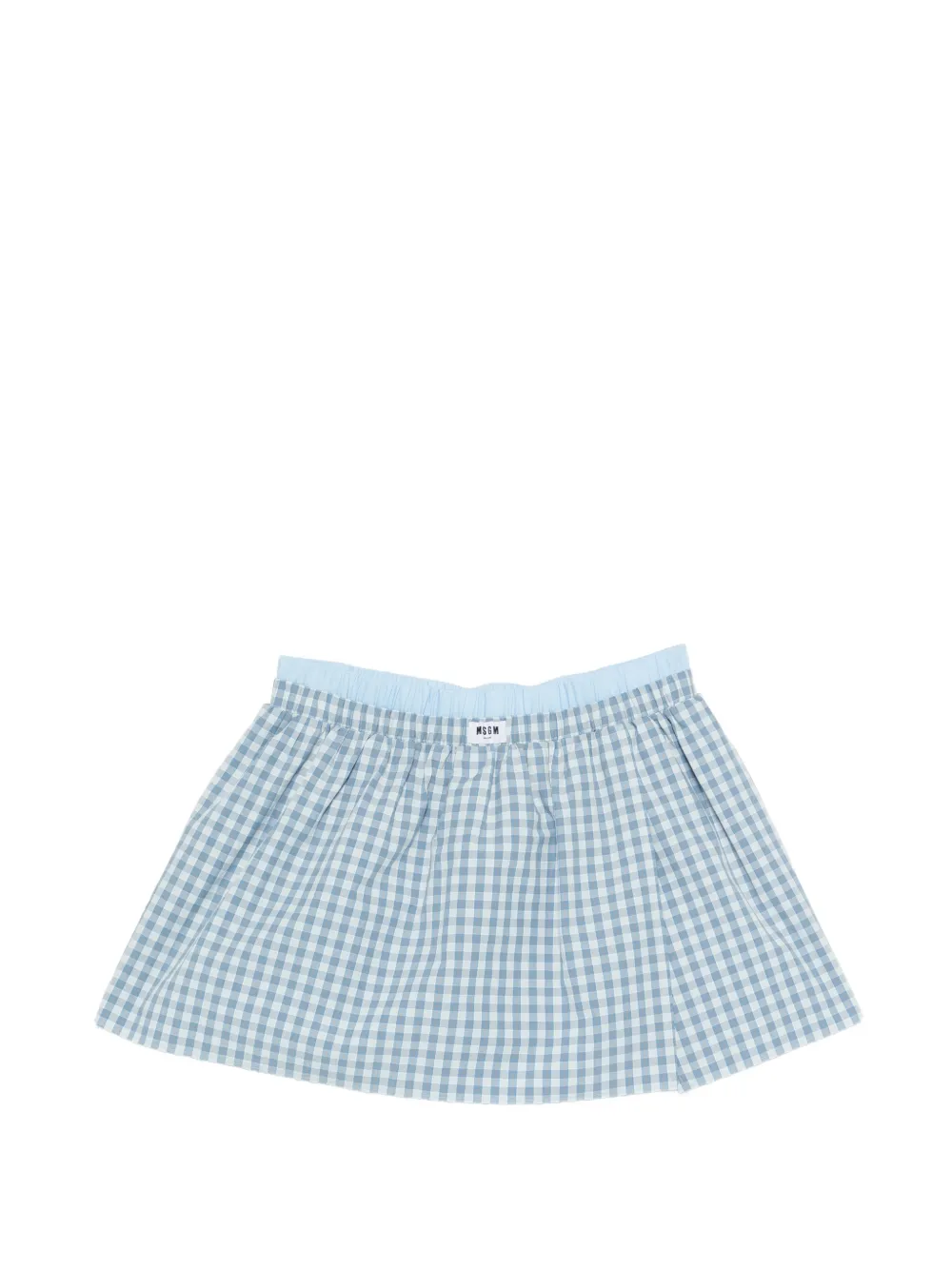 MSGM check print short skirt - Blu