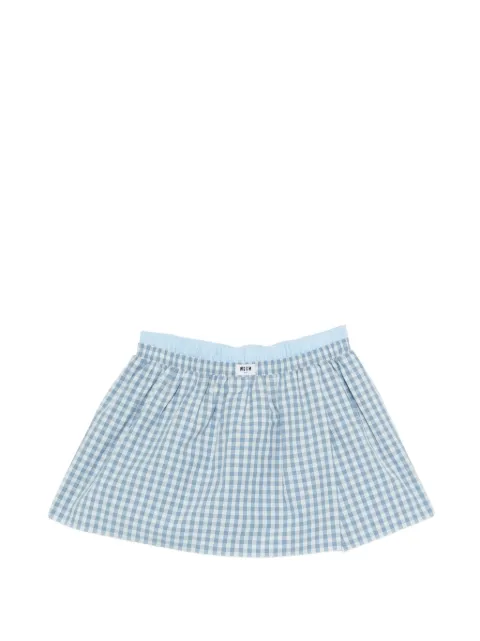 MSGM check print short skirt