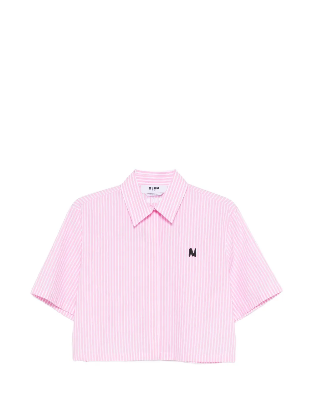 MSGM striped-pattern cropped shirt - Rosa