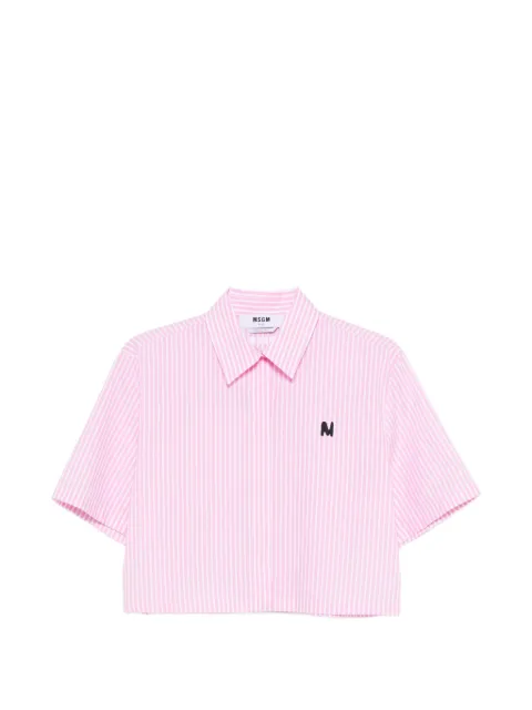 MSGM striped-pattern cropped shirt