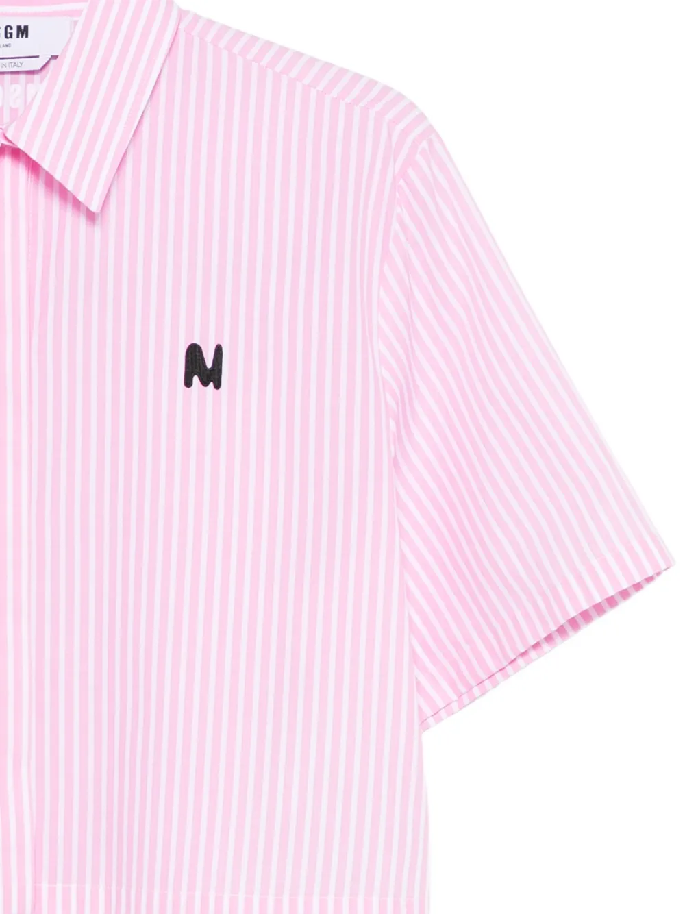  Msgm Striped-pattern Cropped Shirt - Pink 