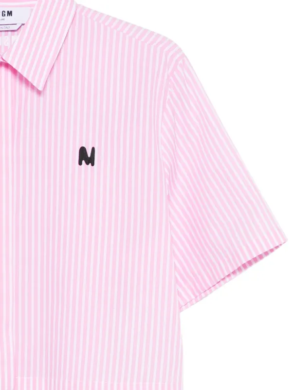MSGM striped-pattern Cropped Shirt | Pink | FARFETCH