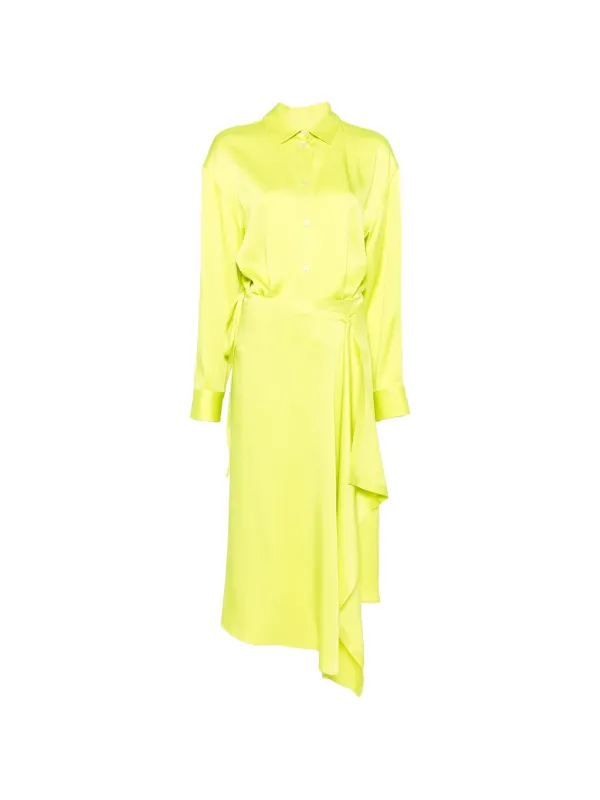 green emerald velvet dress MSGM Jacquard Satin Shirt Dress