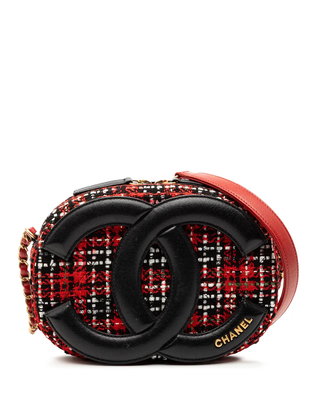 CHANEL Pre-Owned 2020 Tweed and Lambskin Coco Midnight Camera Bag crossbody bag - Nero