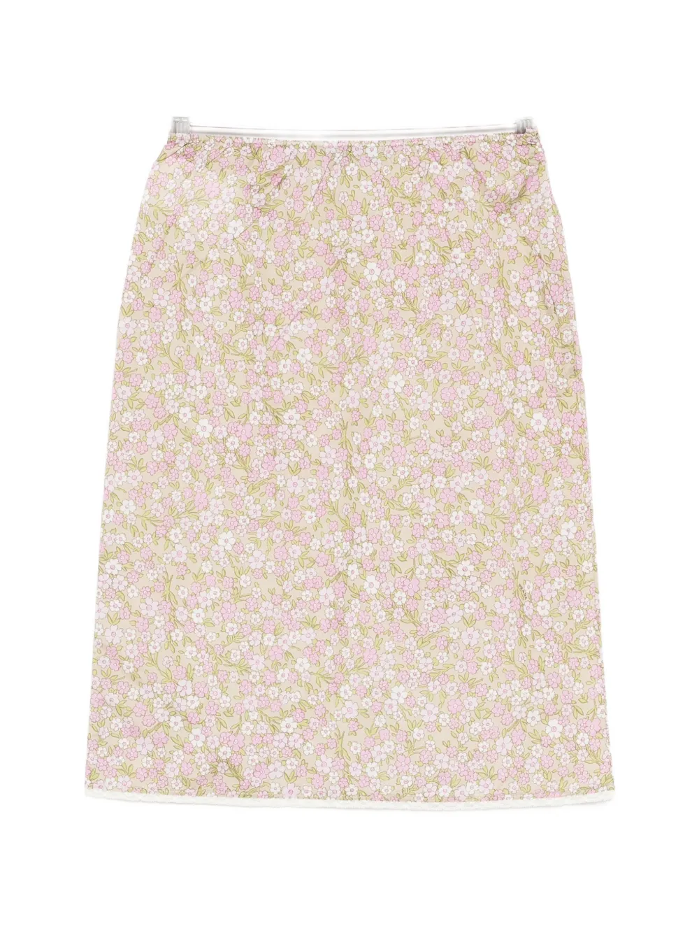 Prada floral-detail midi skirt - Toni neutri