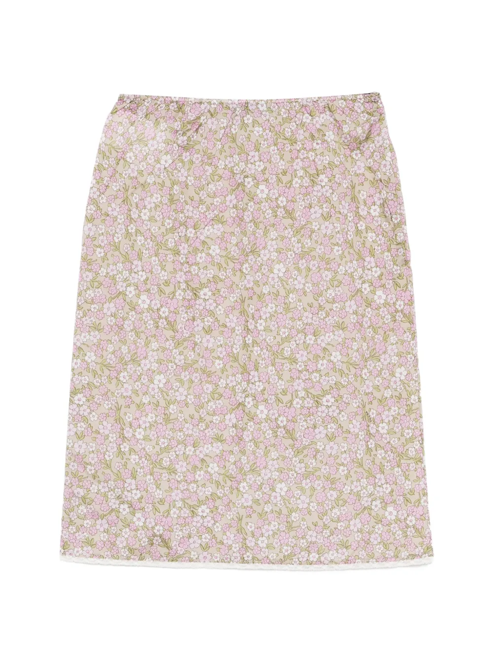 Prada floral-detail midi skirt - Toni neutri