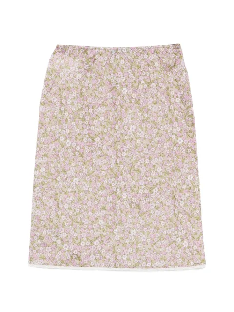 Prada floral-detail midi skirt