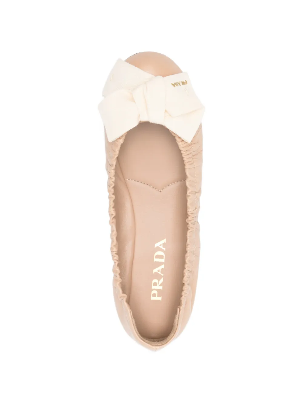 Prada Ballerina's met strikdetail Beige