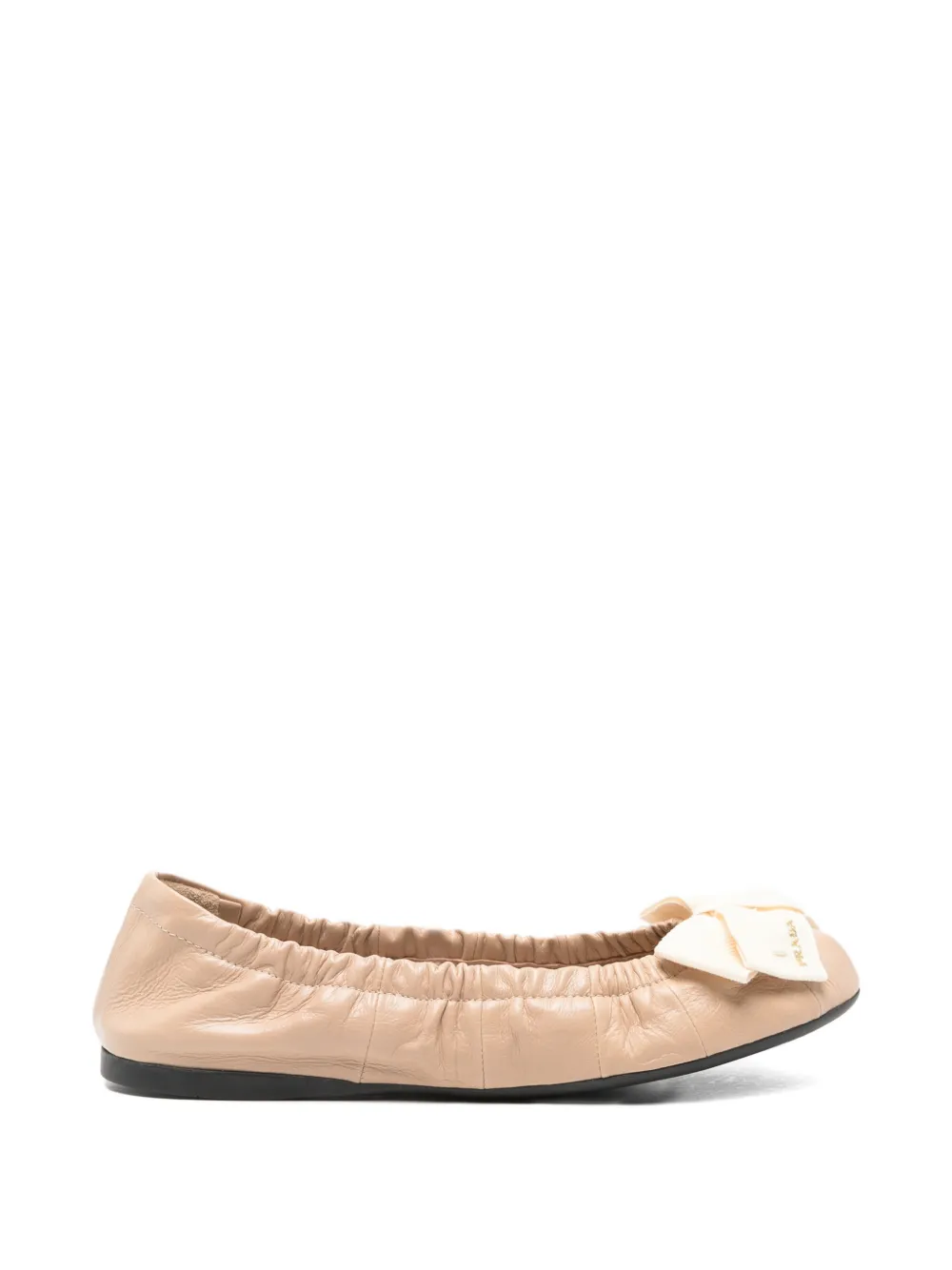 Prada - Ballerina's met strikdetail - dames - kalfsleer/kalfsleer/rubber