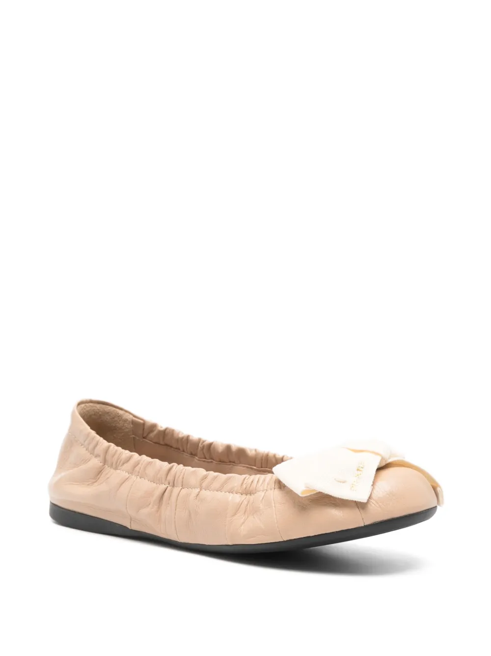 Prada Ballerina's met strikdetail Beige