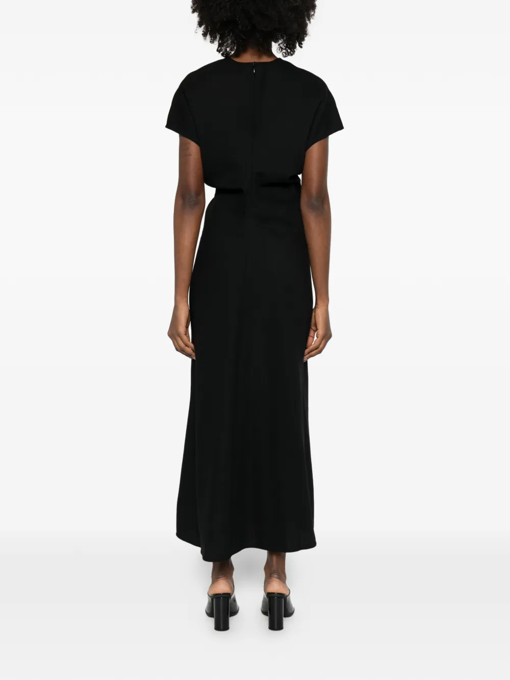 TOTEME short-sleeve midi dress - Zwart