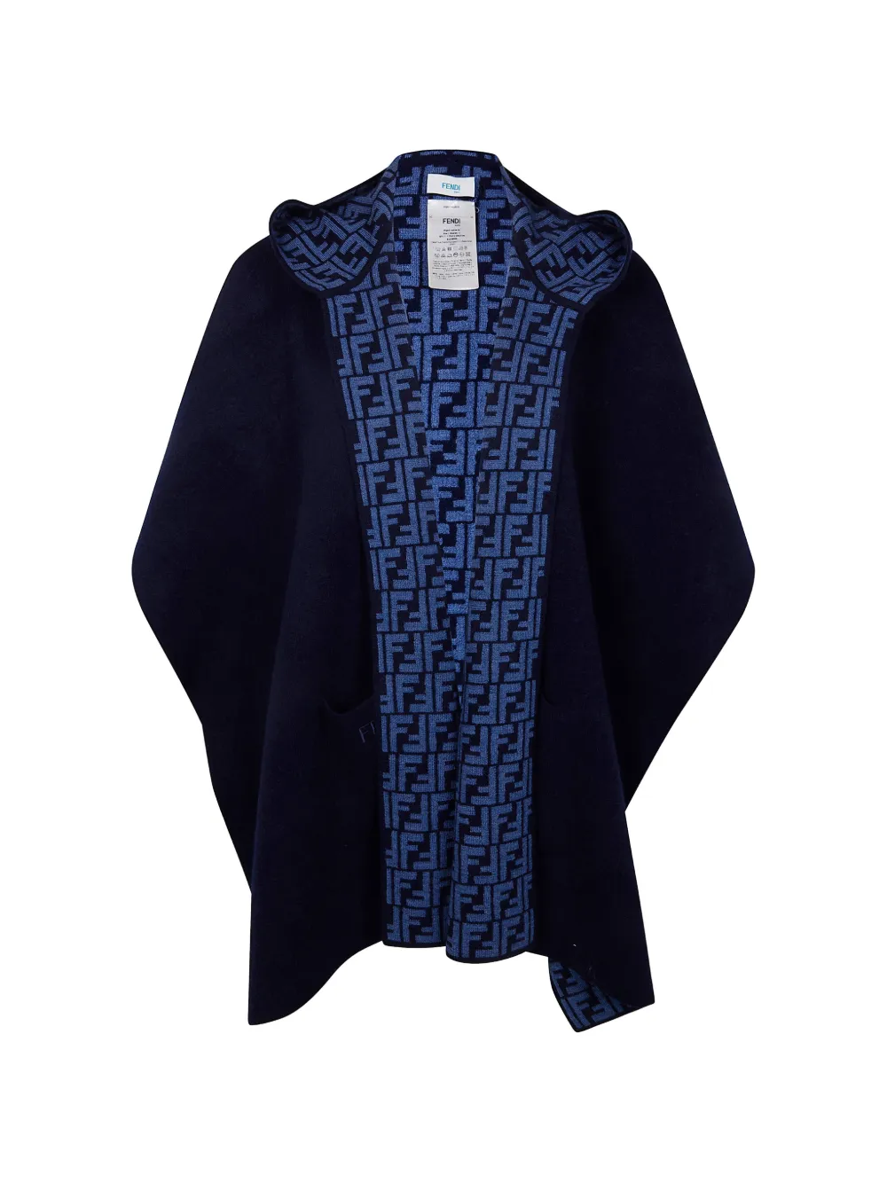 Fendi Kids hooded graphic coat - Blu