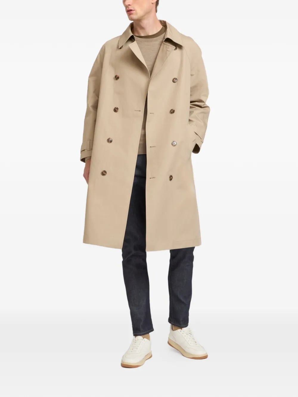 Yves Salomon Trenchcoat met dubbele rij knopen Beige